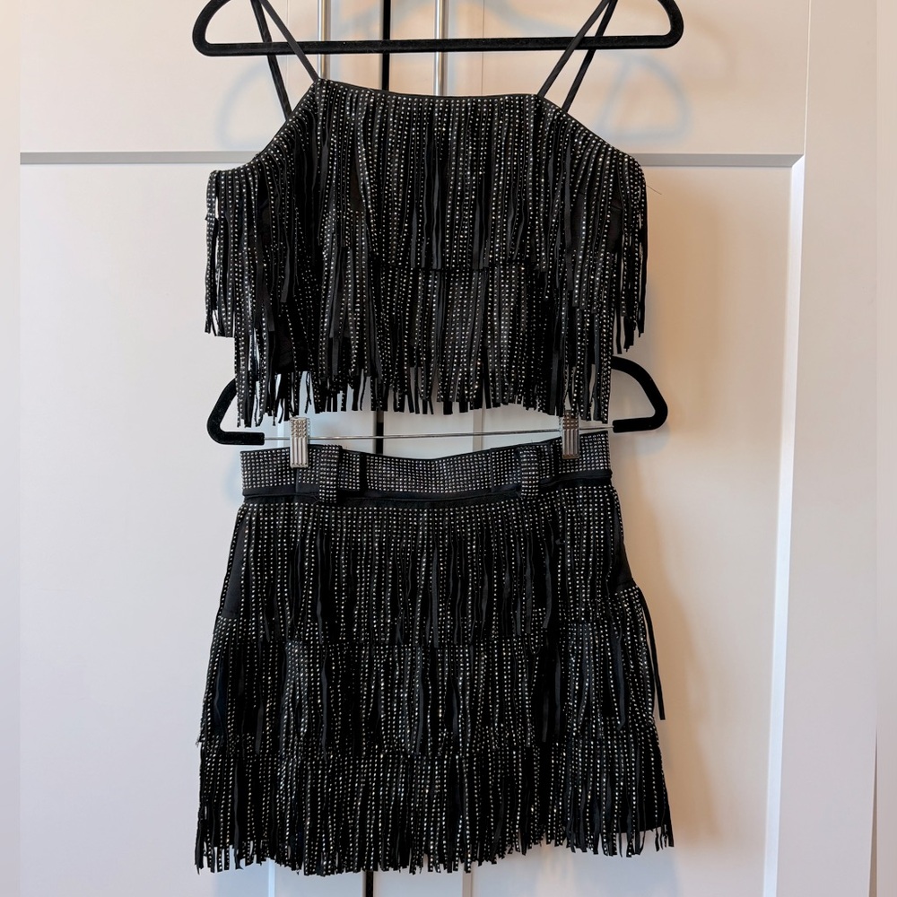 Sparkly black fringe 2 piece set